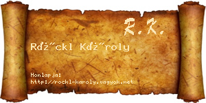 Röckl Károly névjegykártya